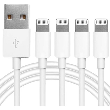 4-pakning Lightning til USB ladekabel 1,8 meter kompatibel med iPhone
