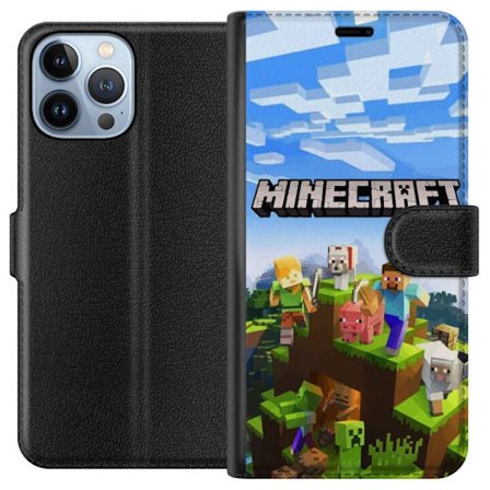 Kompatibelt Plånboksfodral till Apple Apple iPhone 13 Pro Max Minecraft Creeper block pixel retro spelande