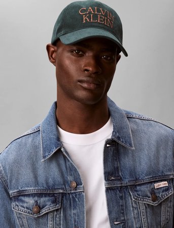 Calvin Klein Corduroy Graphic 5 Panel Cap - Green - ONE SIZE