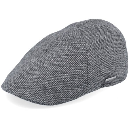 Stetson - Grå flatcap Kasket - Texas Wool Anthracit/Black Flat Cap @ Hatstore