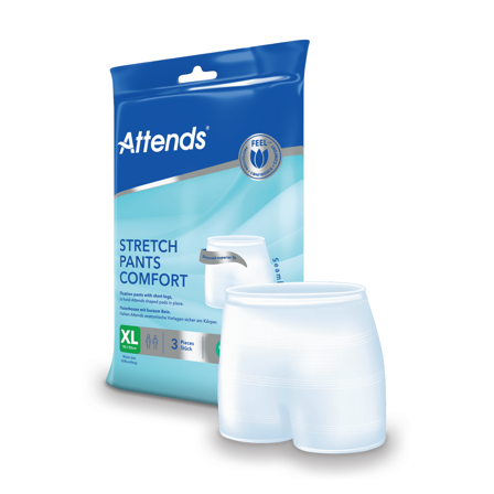 Attends Stretchpants Comfort, Unisex, X-Large, med korte ben, 3 stk.