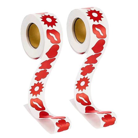 2 ruller med klistremerker for kropp, klistremerker for hjerte, klistremerker for soling