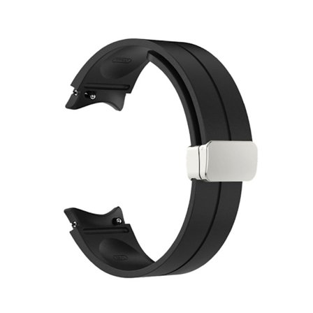 Samsung Galaxy Watch 5 / 4 / 3 klockarmband i silikon med silverspänne - Svart