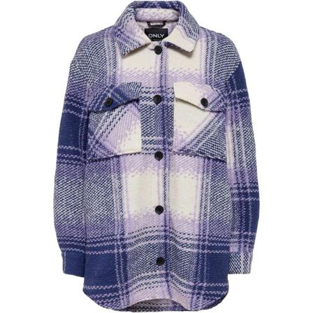 Only, Britt shacket cc otw viola/. Paars, Dames, Maat:XL