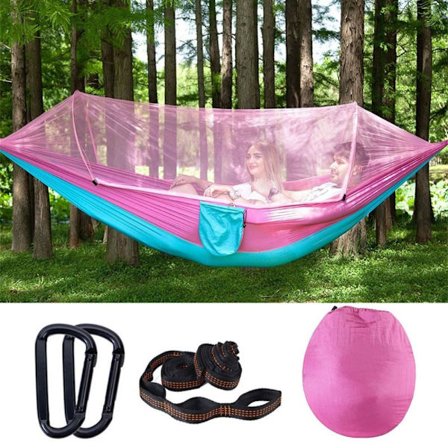 Outdoor Camping Hammock Double Person Sleeping Swing PINK