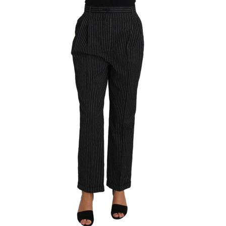 Dolce & Gabbana Cropped Straight Pant Sort, Dame Bukser