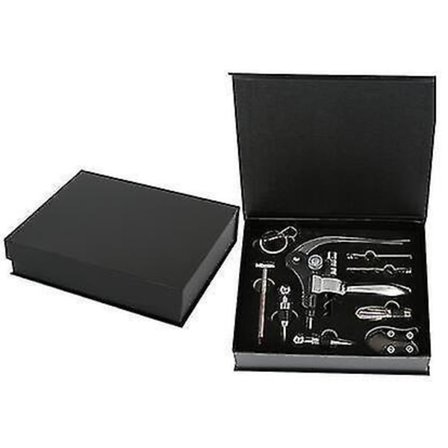 Punaviinipullon avaaja, tulppa ja kaataja -setti, hopea