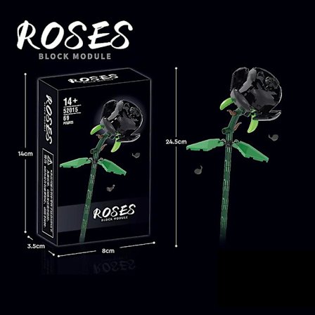 Ros Blomma Byggsten Blomma Montering Odödlig Blomma (FMY)