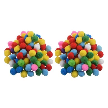 200 st Blandade Färger Mjuka Fluffiga Pompoms för Barnhantverk, 25mm