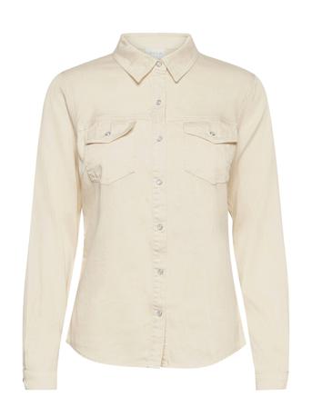 Vibista Denim Shirt/Su-Noos Langermet Skjorte Creme Vila