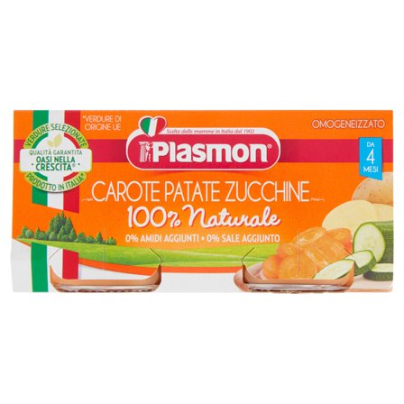 Plasmon Omogeneizzato Carota Patata Zucchine 4-6m+ 2x80g