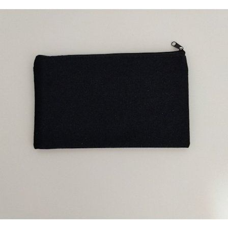 1 stk. (svart) Sminkeveske i Canvas, Kosmetikkveske for Reiser, Tom Canvas for DIY