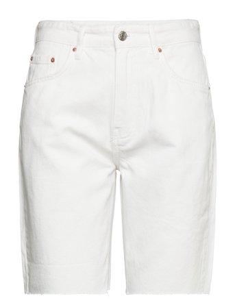 Gina Tricot Bermuda Denim Shorts - White - 34