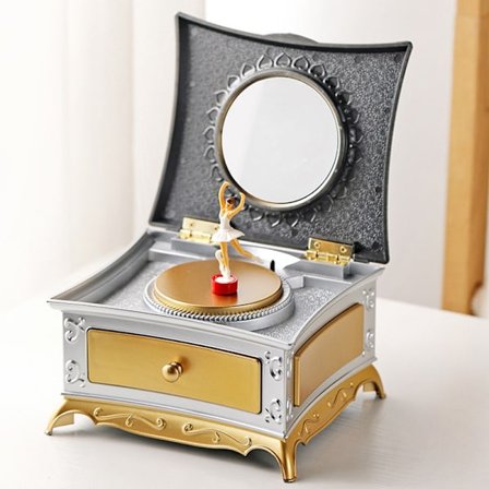 Klassinen pyörivä tanssija Ballerina Music Box korujen organizer