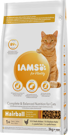 Iams - Cat Adult Hairball 3 kg - Katt - Kattefôr & kattemat - Tørrfôr for katt - ZOO.no