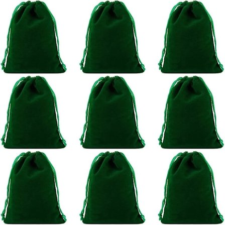 20 st enfärgade sammetspåsar med dragsko för smycken, festgåvor, sammet