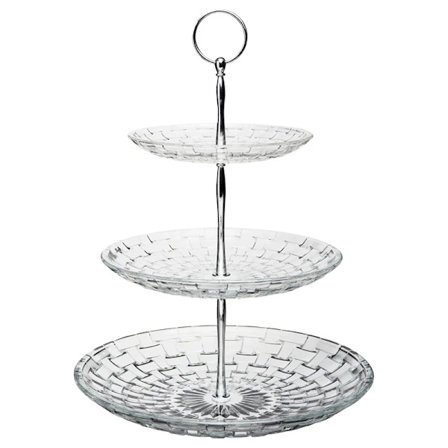 Kakefat Glitter 3-etasjes Glass Crystal