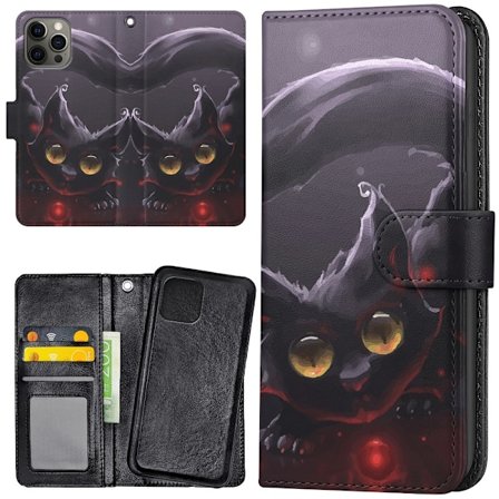 iPhone 16 Pro Max - Plånboksfodral/Skal Svart Katt