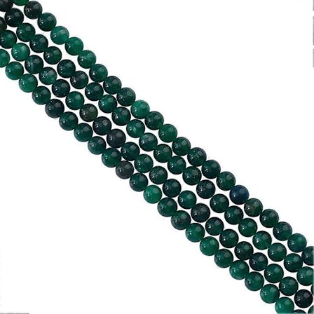 Ca. 128 stk Runde Smaragdperler 6,5 mm Smaragdkvartsperler Naturlige Edelstensperler Runde Steinperler Glatte Kuleperler Løse Avstandsperler for DIY 