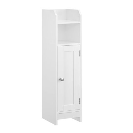 Badeværelseshylde med skab med justerbare hylder - Hvid