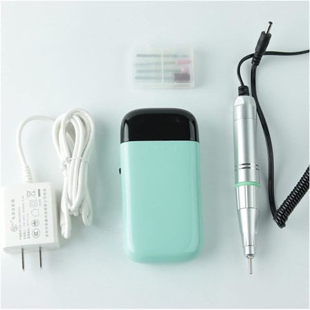 Bärbar elektrisk nagelborrmaskin Gel Nail Art Polish Kit Verktyg för manikyr Pedikyr Uppladdningsbar elektrisk set (Färg: