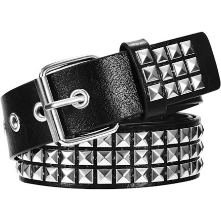 Studded Belt Rock Rivets Belt PU Leather Punk Belt med skinnende Py