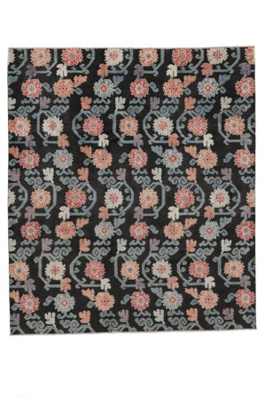 Annodato A Mano Kazak Fine Tappeto 256X292 Di Lana Nero/Grigio Scuro Largo