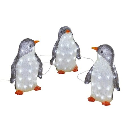 Ljus upp Penguin Juldekoration 3-delat set
