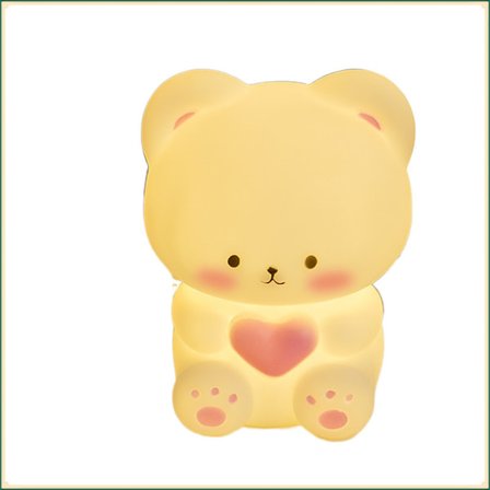 Baby Bjørn Nattlampe, Nattlampe for Barn, Bærbar Barnesenglampe, LED Bjørn Nattlampe, Søt Batteridrevet Nattlampe for Barnerom