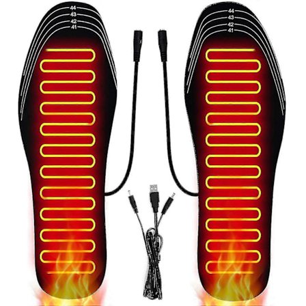 Uppvärmda Innersulor, USB Laddning Uppvärmda Skopålägg (storlek 8-12/41-46)