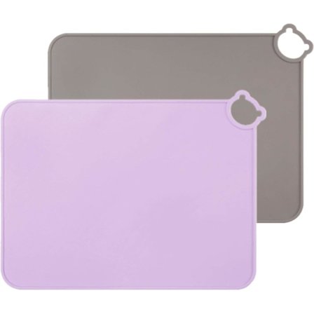 Silikoneunderlag til Børn Baby, Opvaskemaskine Sikre Bordunderlag, Småbørns Bærbare Madunderlag Rejsesæt med 2