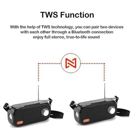 Portabel Bluetooth-högtalare med solladdning och FM-radio