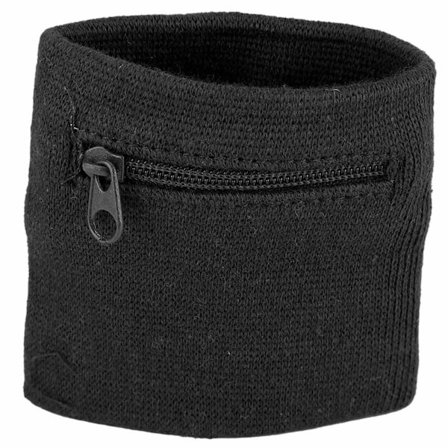 Unisex Armband Mynt Nycklar Förvaring Dragkedja Ficka Sport Armbandsplånbok Gym Löpning (Svart)