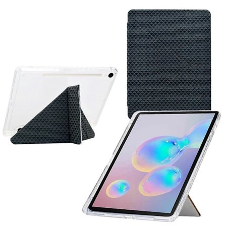 Vihreä Y-taitettu pyramidin kuvioinen älykäs nahkainen tablettikotelo Samsung Galaxy Tab S10 FE/S9 -laitteelle