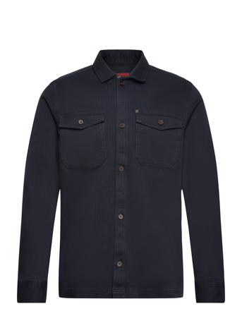 Merchant Herringb Overshirt Overshirts Marineblå Superdry*Betinget Tilbud