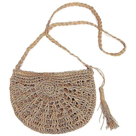 Stråväska, Korgväska, Ren Handgjord Vävd Axelväska, Ny Retrostil Stråflätad Vävd Väska Rese Sling Bag Axelväska Handväskor