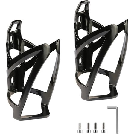 Sykkel Vannflaskeholder, Lett Sykkel Flaske- og Drikkekoppholdere med Skruer, Universell Sykkelkjele (2 STK, Svart)