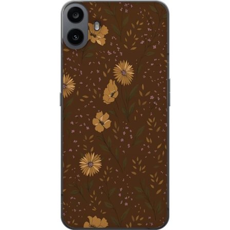 Kompatibelt Mobilskal till Nothing Nothing CMF Phone 1 Bruna blommor retro blommönster blommig design 70-tals vintagestil mönster bohemisk tapetinsp