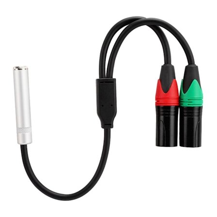 0,3M 24AWG Ren kobber dobbeltskjermet 6,35 hunn til dobbel XLR hann lydkoblingskabel