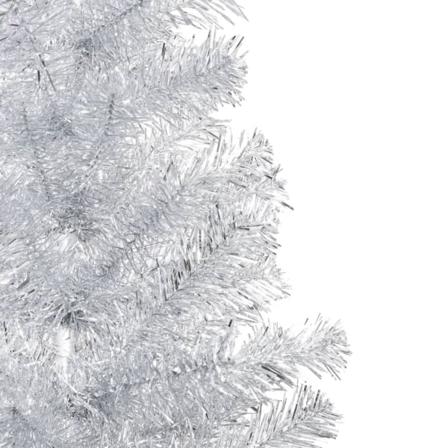 Vidaxl Plastgran Med Led Och Julgranskulor Silver 150 Cm Pet Silver