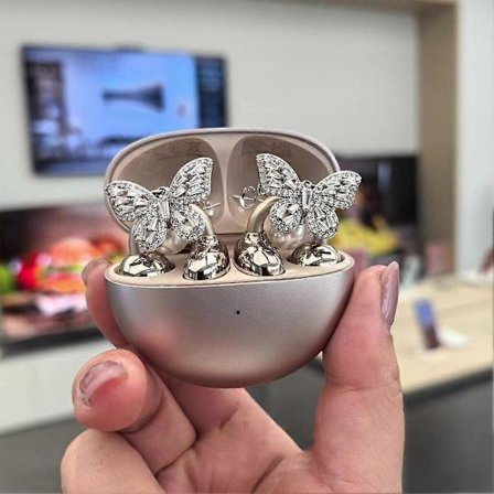 Rhinestone för Clip on Earbuds Open Ear, Zirkonia Dekorativt Hörlurstillbehör