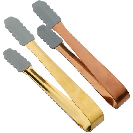 Istang, 2 stk. Sukkerklyper, Sølv og Svart Isbitklype 13,3 x 1,6 cm