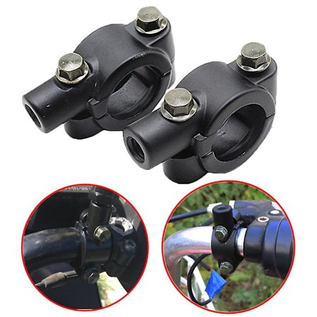 2 stk. Motorsykkel Tilbehør Speilfeste Klemme Bakspeilholder Festeadapter 7/8 tommer 22 mm Styre 10 mm 8 mm Gjenge - Sidespeil & Tilbehør
