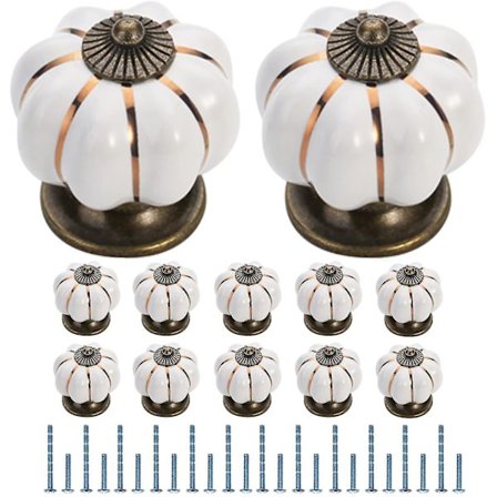 4 kpl keraamiset nupit Vintage-nuppi Laatikon kurpitsan muotoinen vetokahva Huonekalujen oven kaapin vaatekaapin lipasto