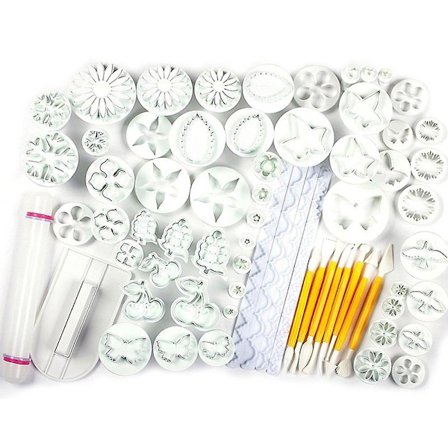 68 stycken kak- och cookiedekorationsverktyg - blom- och bladformer