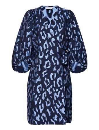 Short Dress In Jaquard Kort Kjole Navy Coster Copenhagen