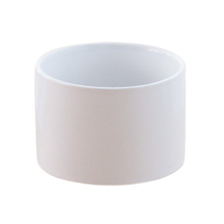 Sukkulente Planter, Hvit Mini Keramikk Planter uten Bambusbrett, Pakke med 2 - Planter Ikke Inkludert