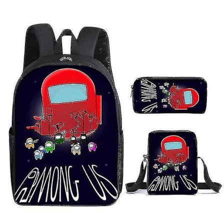 Among Us Student Schoolbag Lunch Bag Pencil Bag Printed Backpack Three-piece Set