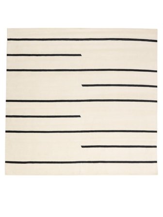 Handloom Pattern Teppich Handloom 300X300 Quadratisch Beige/Schwarz Indien