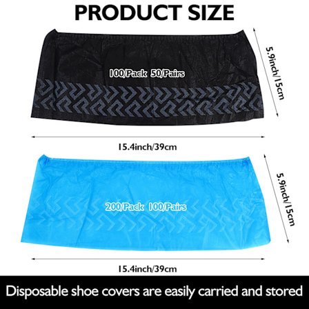 300-pack engångsskydd för halkfria sko Svart